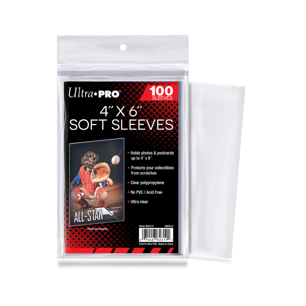 Ultra PRO - 4" x 6" Sleeves (100) - Passer til større kort - 10x15cm
