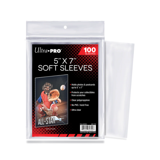 Ultra PRO - 5" x 7" Sleeves (100) - Passer til større kort - 12x17cm